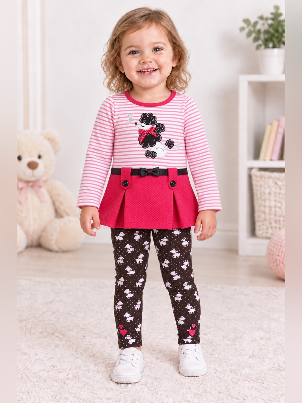 Nannette Pink & White Stripe Dog Tunic & Pants
